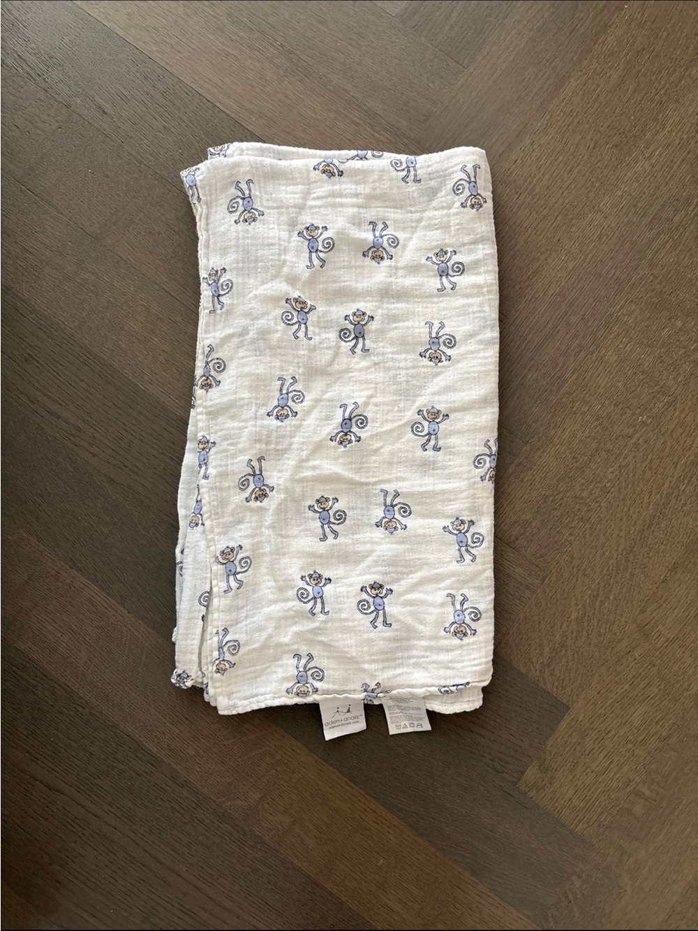 Aden + Anais monkey print muslin swaddle blanket